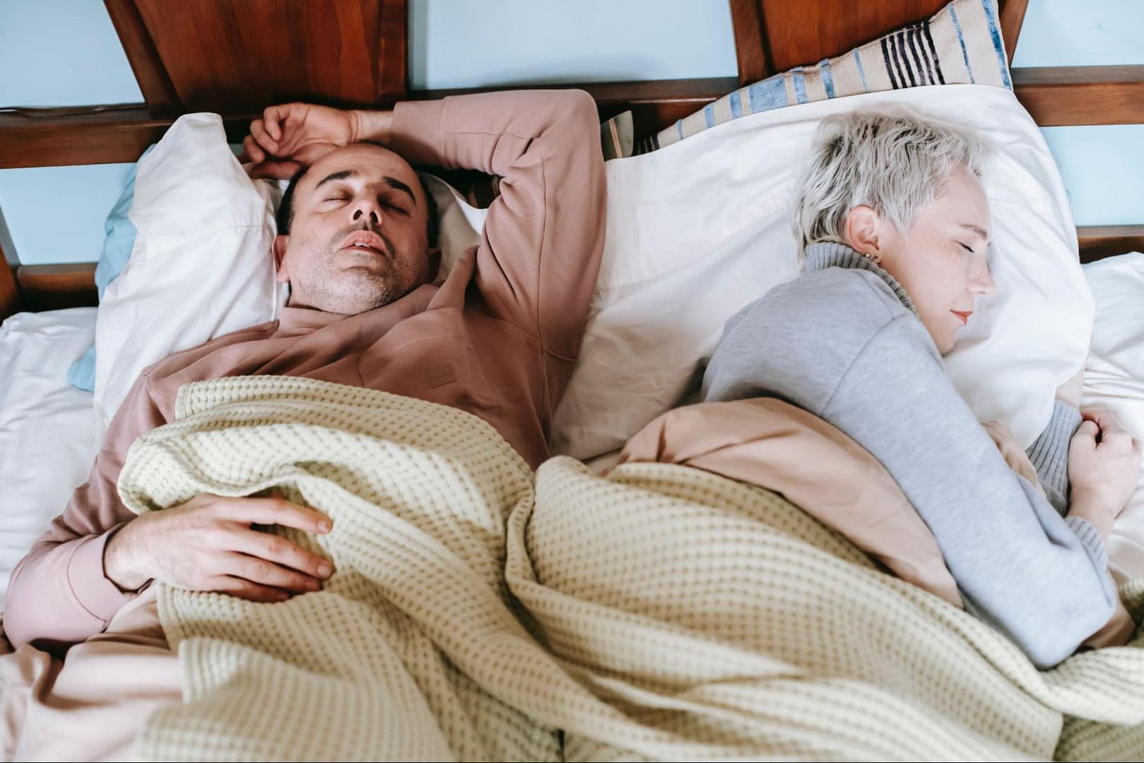 Man and woman sleeping