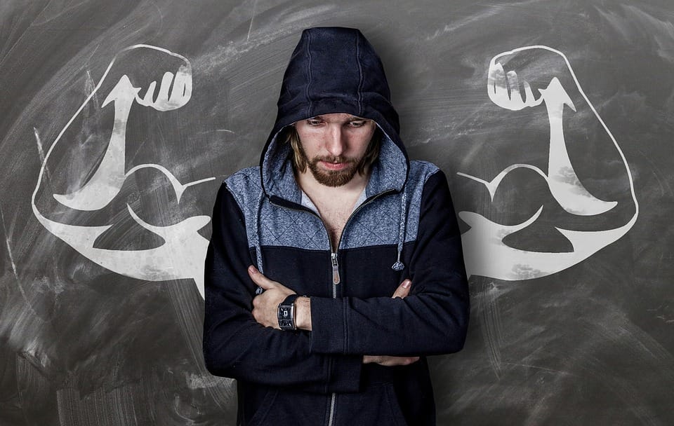 Man implying lifting weights
