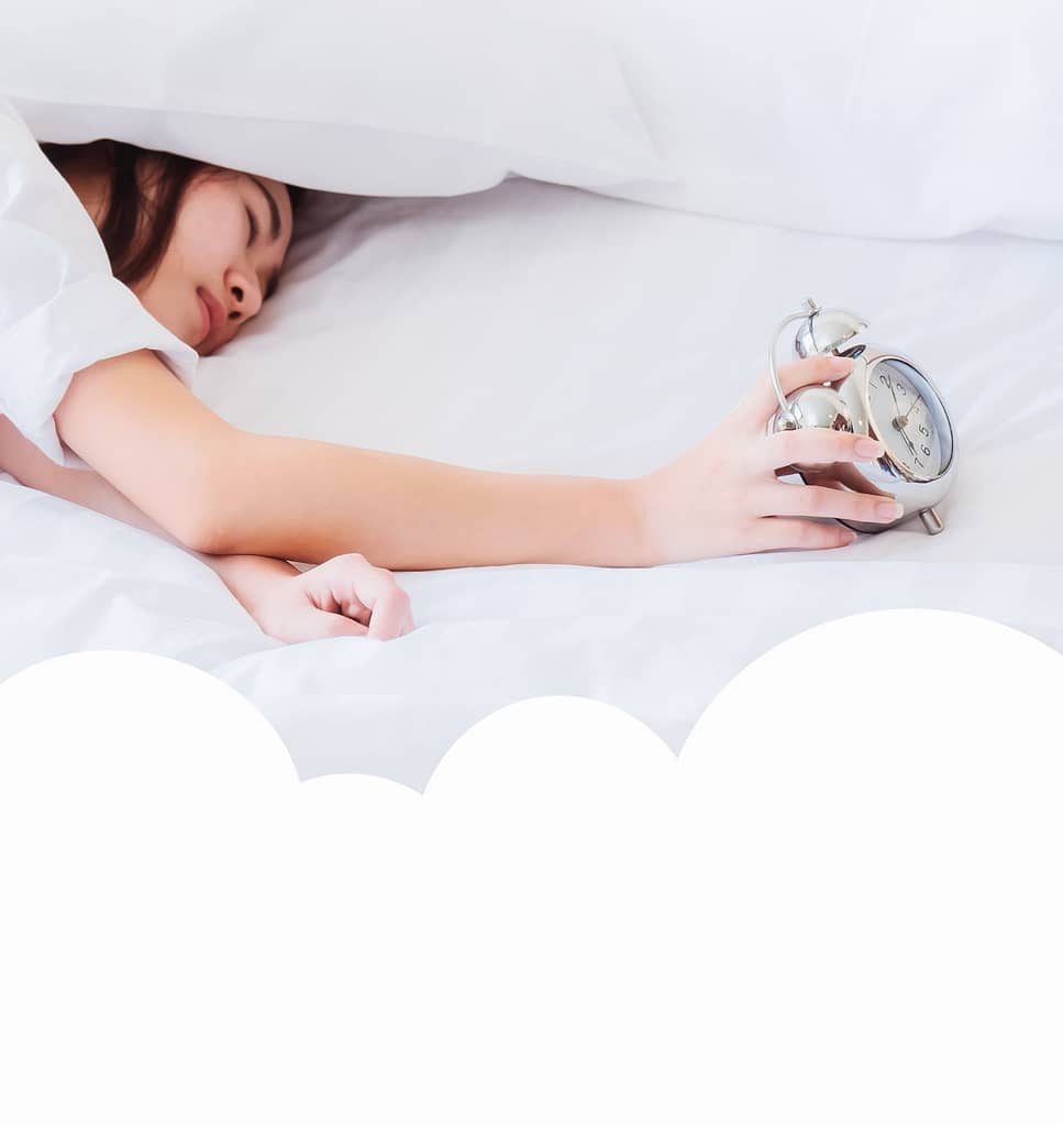 Woman waking up with poor hydration